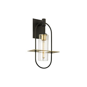 Nouvel 1 Light 22 inch Dark Bronze And Brushed Brass Outdoor Wall Sconce