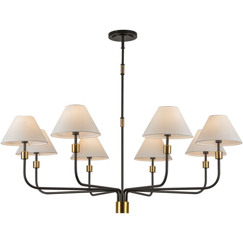 Providence 8 Light 52 inch Black and Brushed Brass Chandelier Ceiling Light