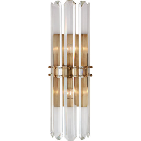 AERIN Bonnington Sconce Wall Light in Hand-Rubbed Antique Brass, Crystal