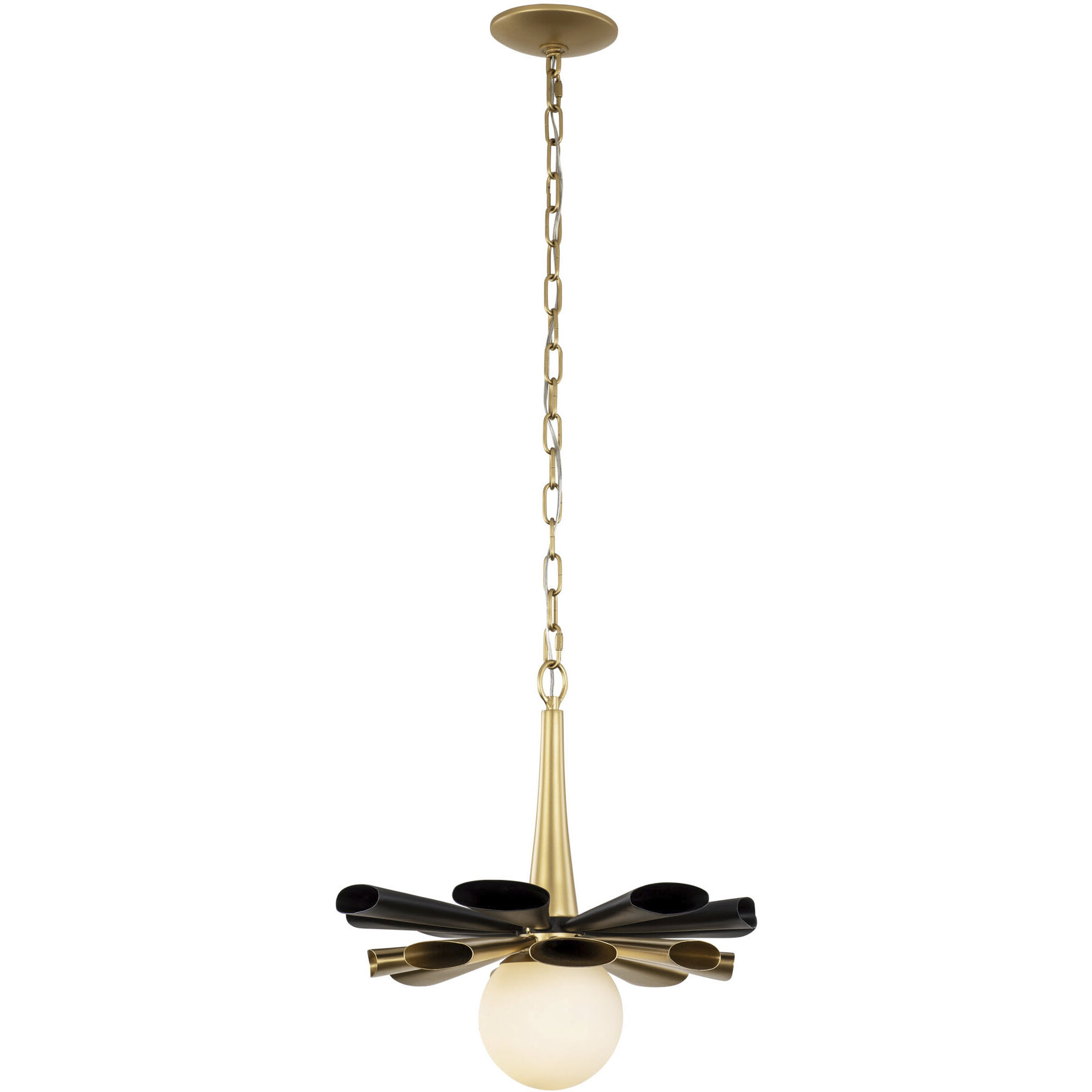 Daphne 1 Light 18.5 inch Matte Black and French Gold Pendant Ceiling Light