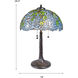Porto Wisteria 29.5 inch 75.00 watt Antique Bronze Tiffany Table Lamp Portable Light