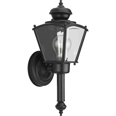 BrassGUARD 1 Light 15 inch Matte Black Outdoor Wall Lantern