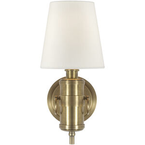 Thomas O'Brien Jonathan 1 Light 6 inch Hand-Rubbed Antique Brass Sconce Wall Light in Linen