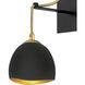 Lisa McDennon Nula 1 Light 5 inch Shell Black with Gold Leaf Indoor Wall Sconce Wall Light