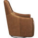 Carmine Cognac Leather Swivel Lounge Chair, Swivel