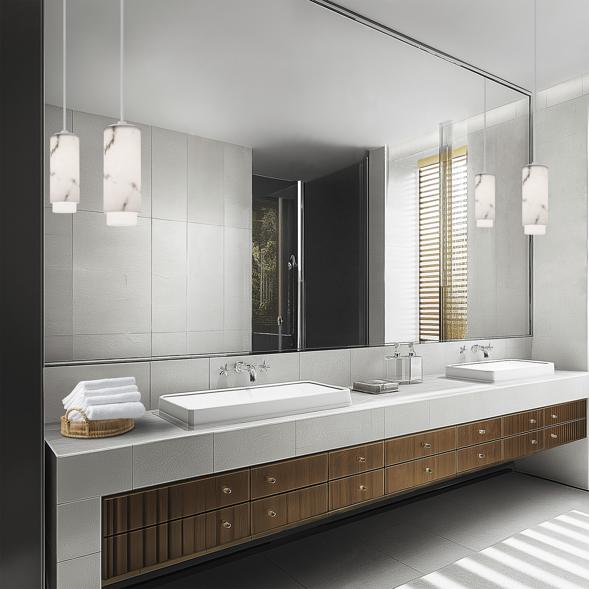 Aragon LED 4.5 inch White Pendant Ceiling Light in 3000K, dweLED