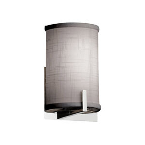 Textile LED 6 inch Polished Chrome ADA Wall Sconce Wall Light, Half-Cylinder