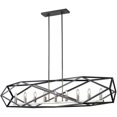 Polygon Linear Ceiling Light in Satin Nickel and Graphite