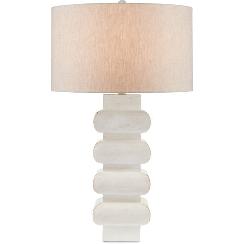 Blondel 31 inch 150 watt Whitewash/Antique Nickel Table Lamp Portable Light