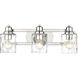 Lumley 3 Light 22 inch Polished Nickel Vanity Light Wall Light