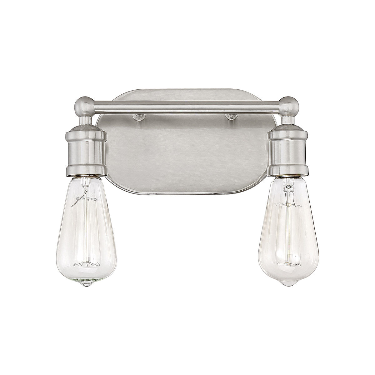 Industrial 2 Light 10 inch Brushed Nickel Bathroom Vanity Light Wall Light