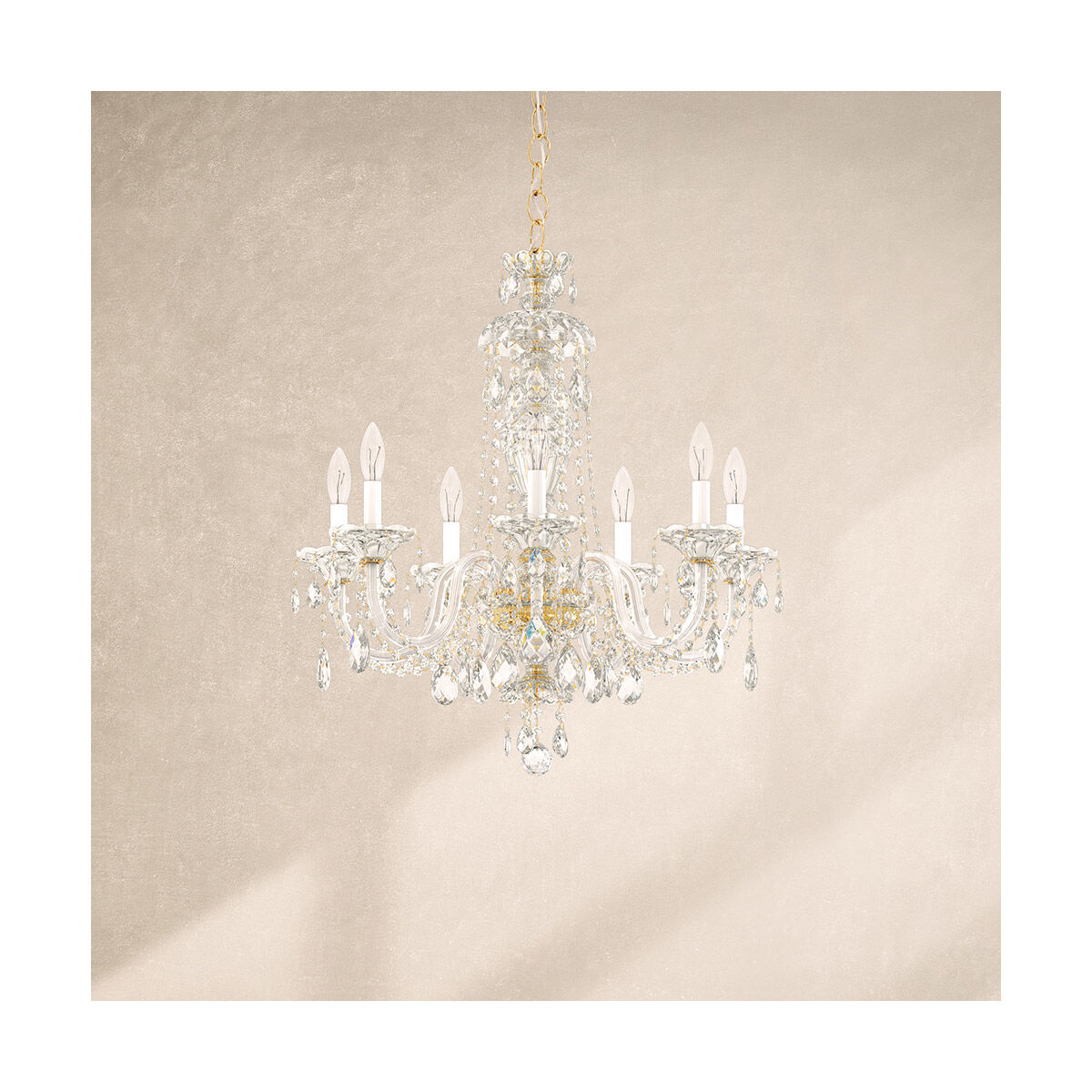 Sterling 7 Light 25 inch Polished Silver Chandelier Ceiling Light in Swarovski