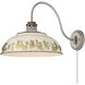 Kinsley 1 Light 14 inch Aged Galvanized Steel Swing Arm Wall Lamp Wall Light in Antique Ivory