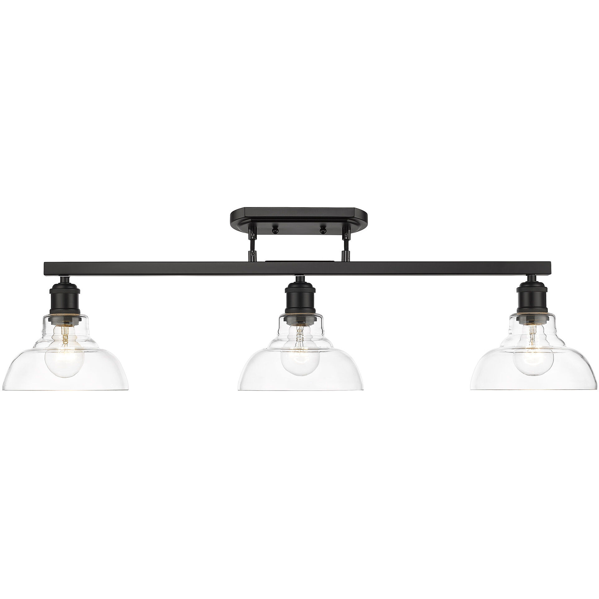 Yep Carver Island Light Ceiling Light in Matte Black, Clear Glass