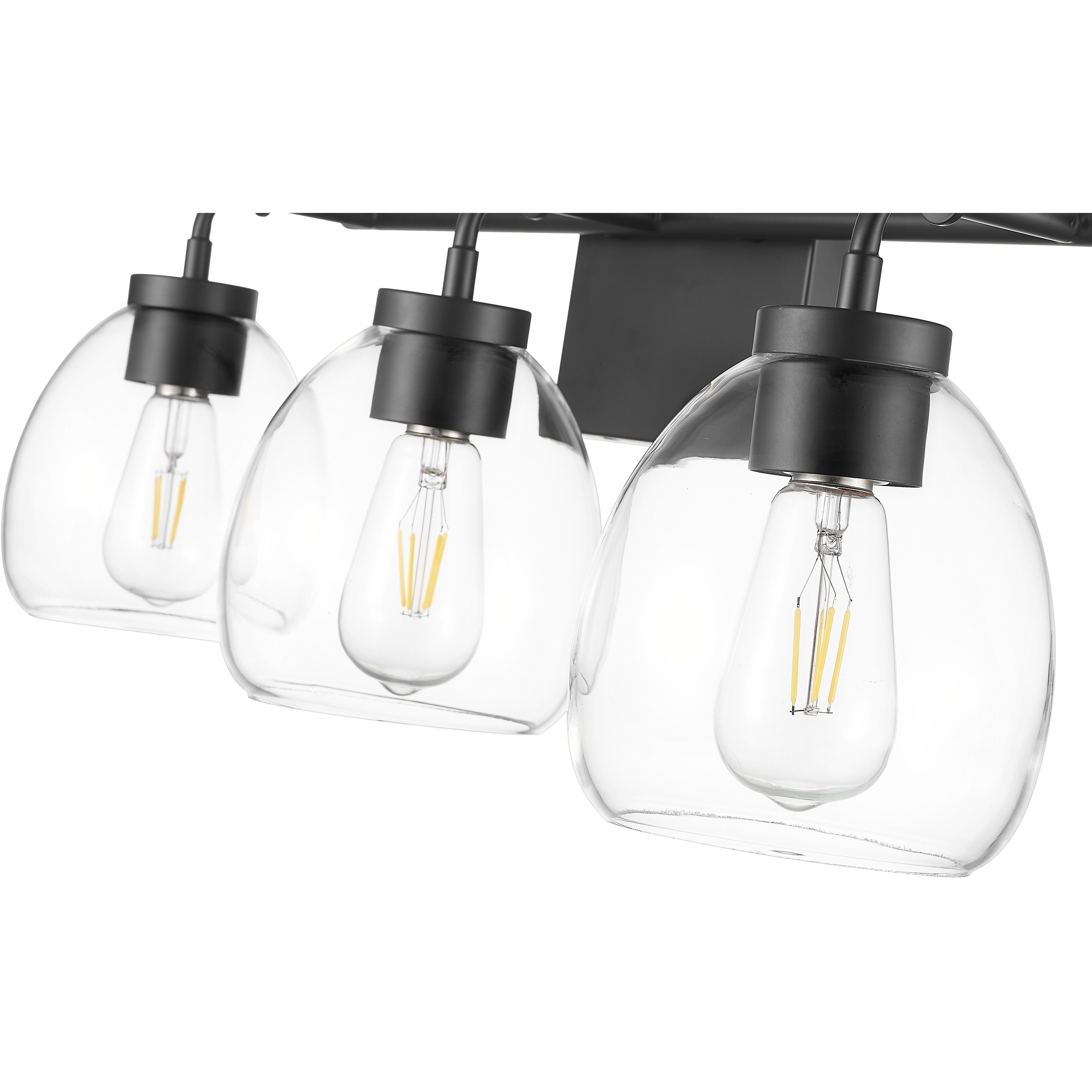 Dawes 3 Light 24 inch Matte Black Vanity Wall Light