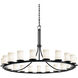 Fusion 21 Light 60 inch Matte Black Chandelier Ceiling Light in Opal, Incandescent