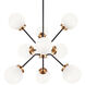 Maru 9 Light 29 inch Aged Gold Brass Chandelier Ceiling Light in Aged Gold Brass and Opal Glass