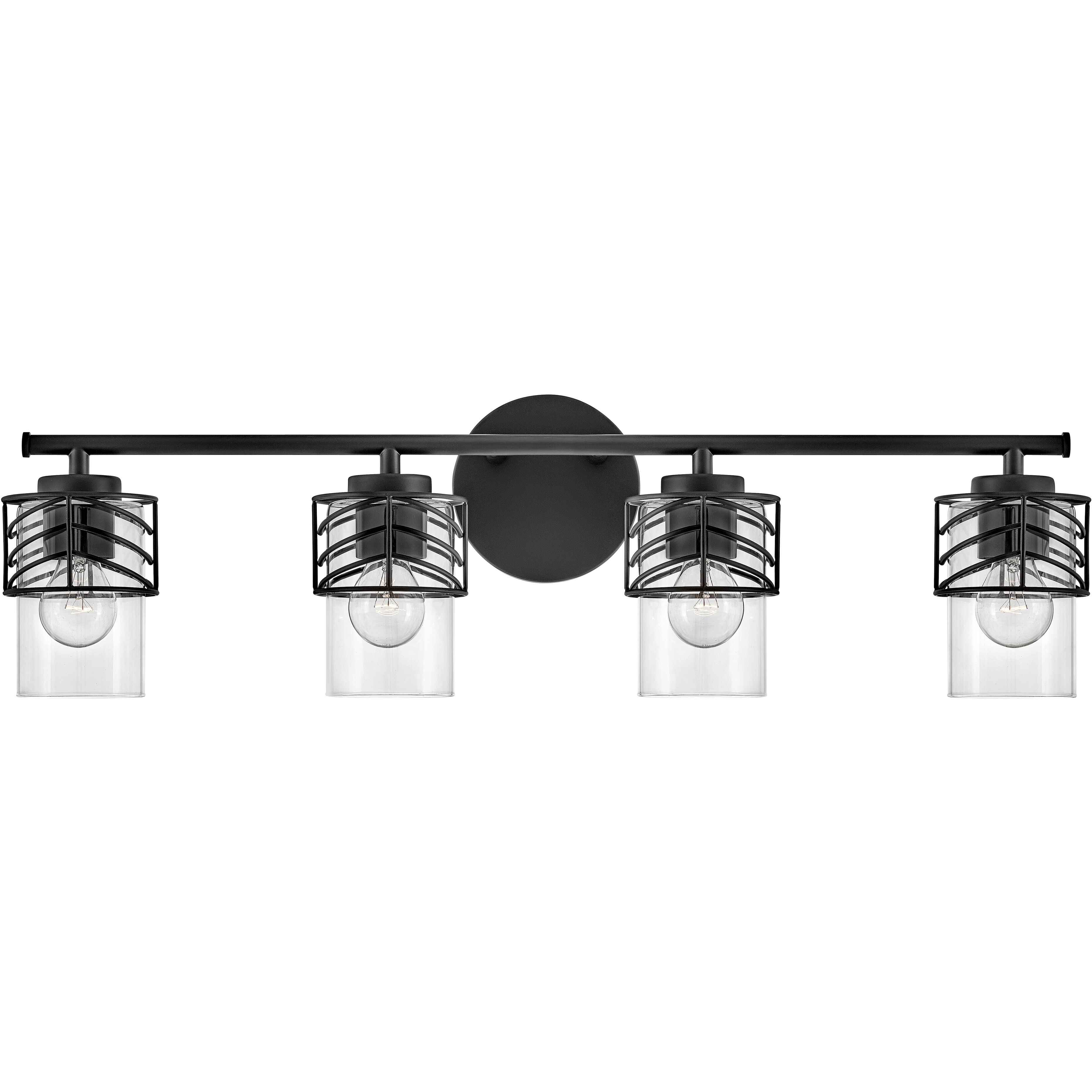 Della 4 Light 33.75 inch Black Vanity Light Wall Light