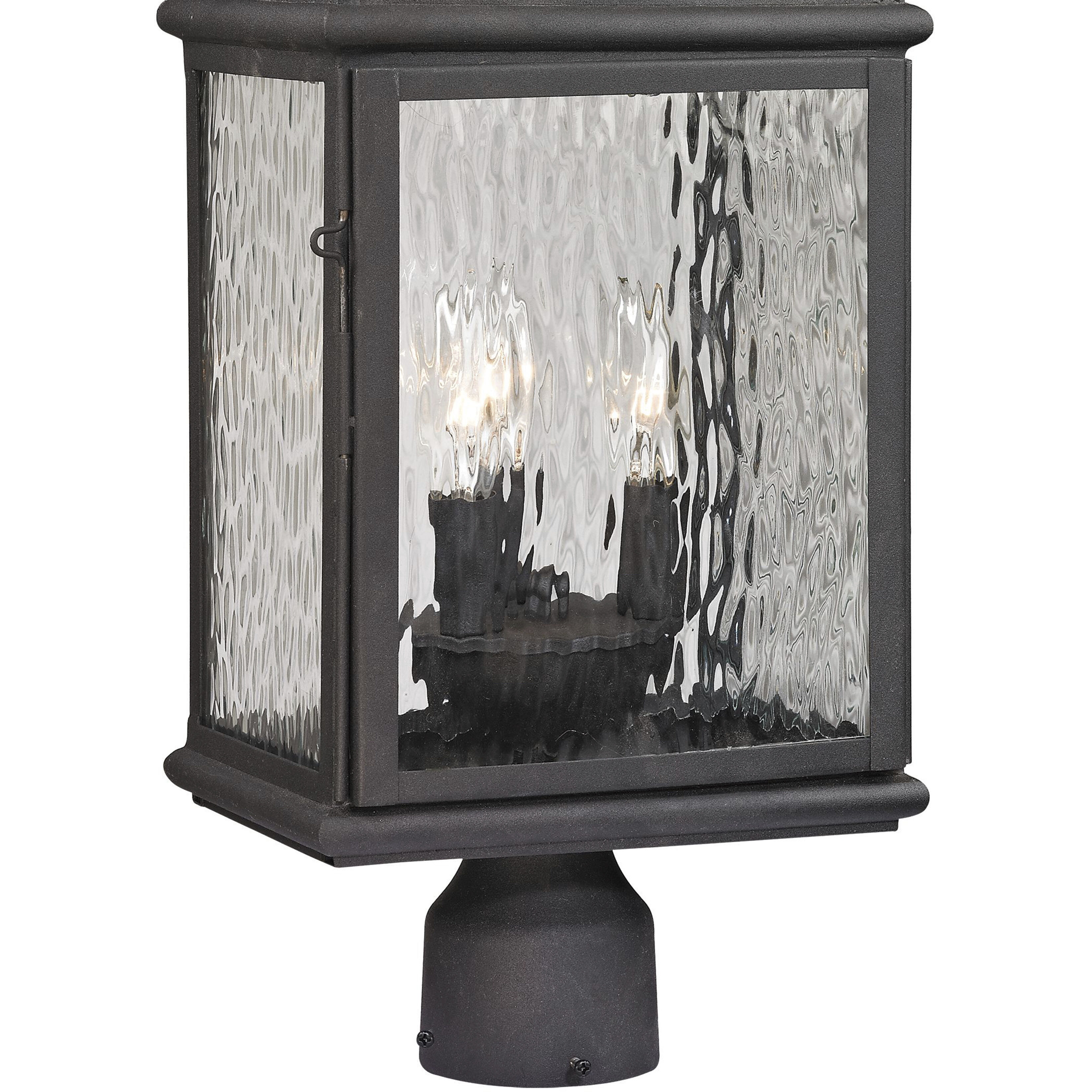 Forged Jefferson 3 Light 23 inch Charcoal Outdoor Post Light