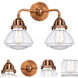 Nouveau 2 Olean 2 Light 15 inch Antique Copper Bath Vanity Light Wall Light in Clear Glass