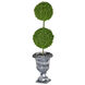 Faux Topiary Green, Weathered Black Topiaries