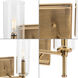 Elara 2 Light 13 inch Vintage Brass Bath Vanity Wall Light