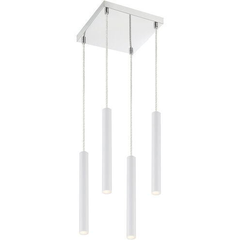 Forest LED 9.5 inch Chrome Chandelier Ceiling Light in 4, 11, Matte White Steel