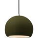 Radiance 1 Light 10 inch Matte Green and Brushed Nickel Pendant Ceiling Light