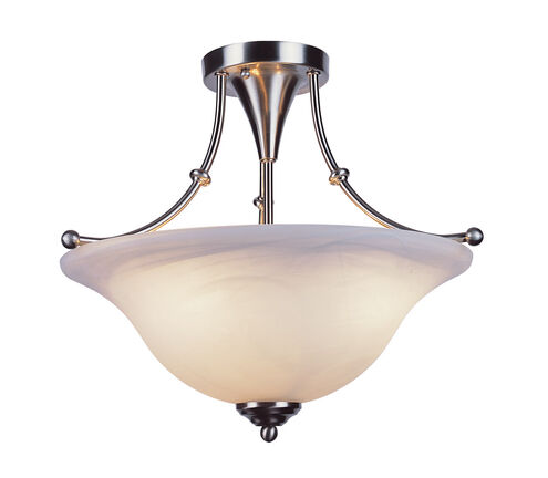 Perkins 3 Light 18 inch Brushed Nickel Semiflush Ceiling Light