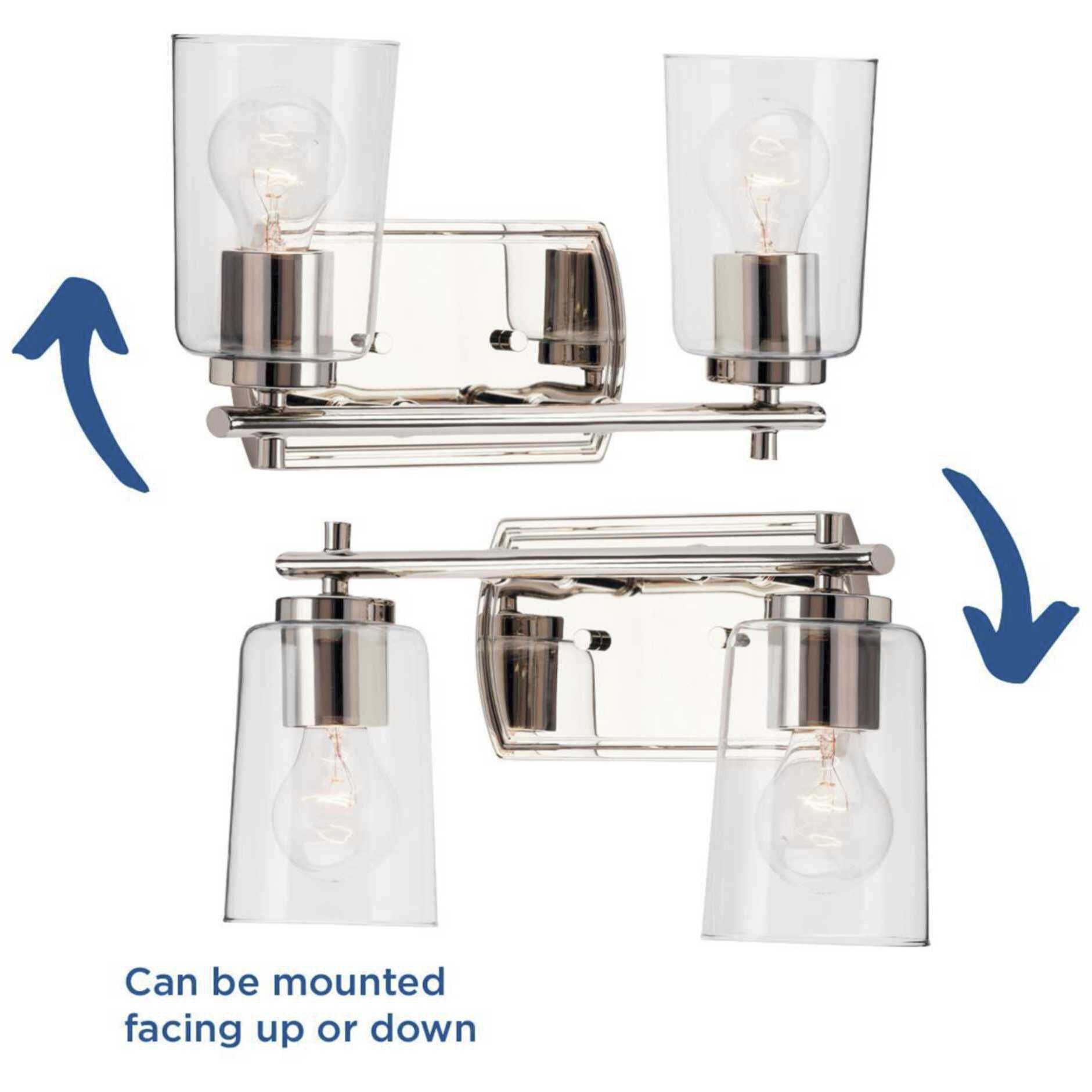 Adley 2 Light 14 inch Polished Nickel Bath Vanity Wall Light