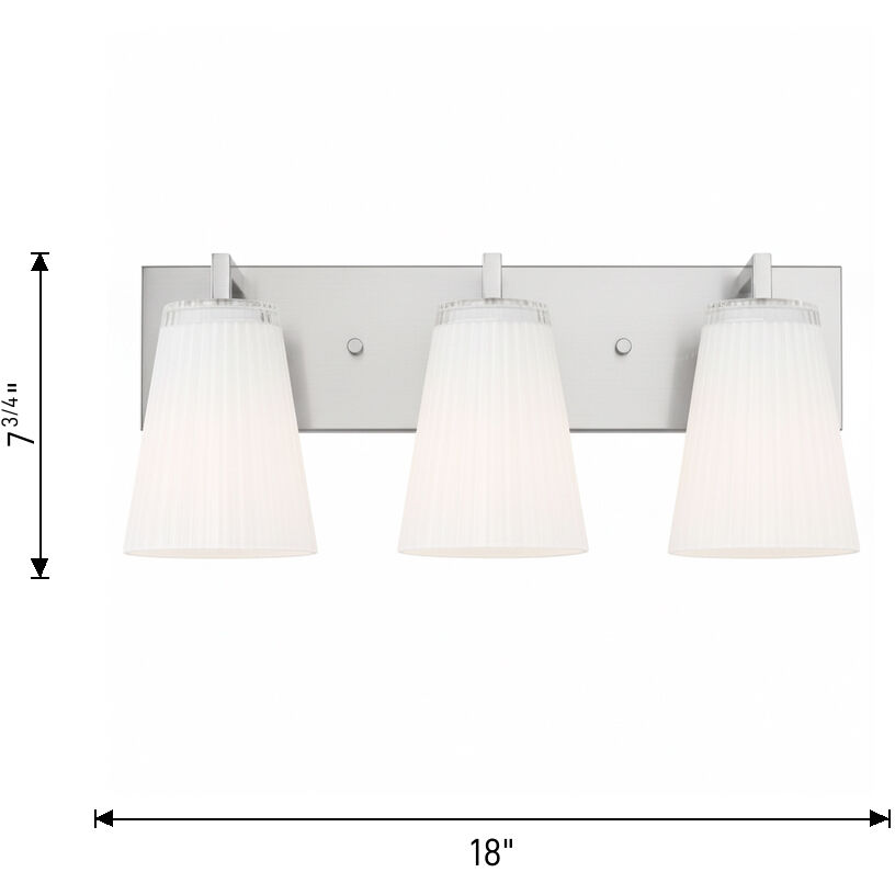 Upson 3 Light 18 inch Chrome Vanity Light Wall Light, Large