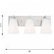 Upson 3 Light 18 inch Chrome Vanity Light Wall Light, Large