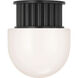 Chapman & Myers Nolan LED 8 inch Bronze Flush Mount Ceiling Light in White Glass