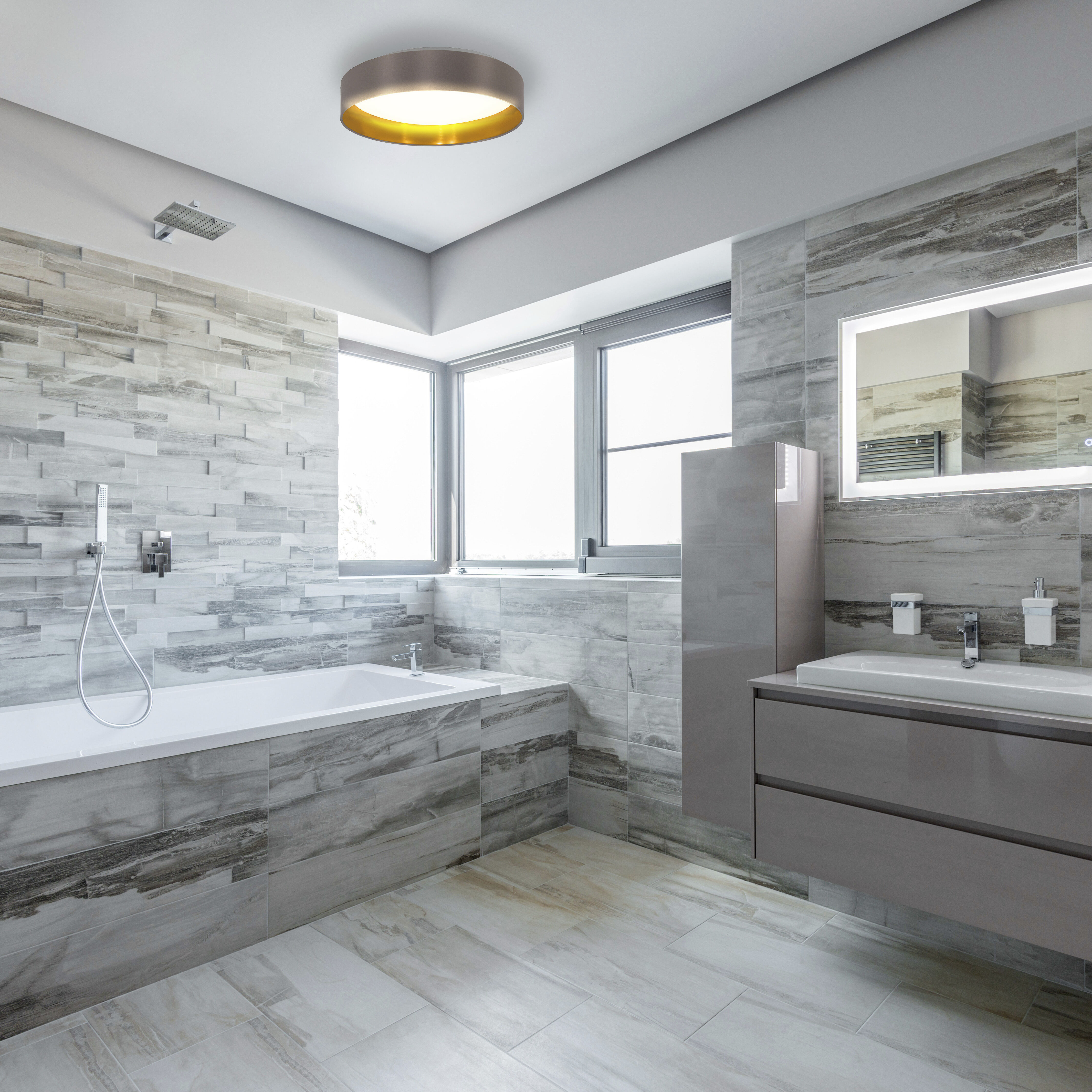 Maserlo LED 15.95 inch Satin Nickel Flush Mount Ceiling Light