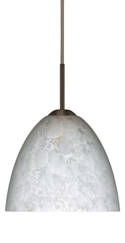 Sasha II LED Bronze Pendant Ceiling Light in Carrera Glass