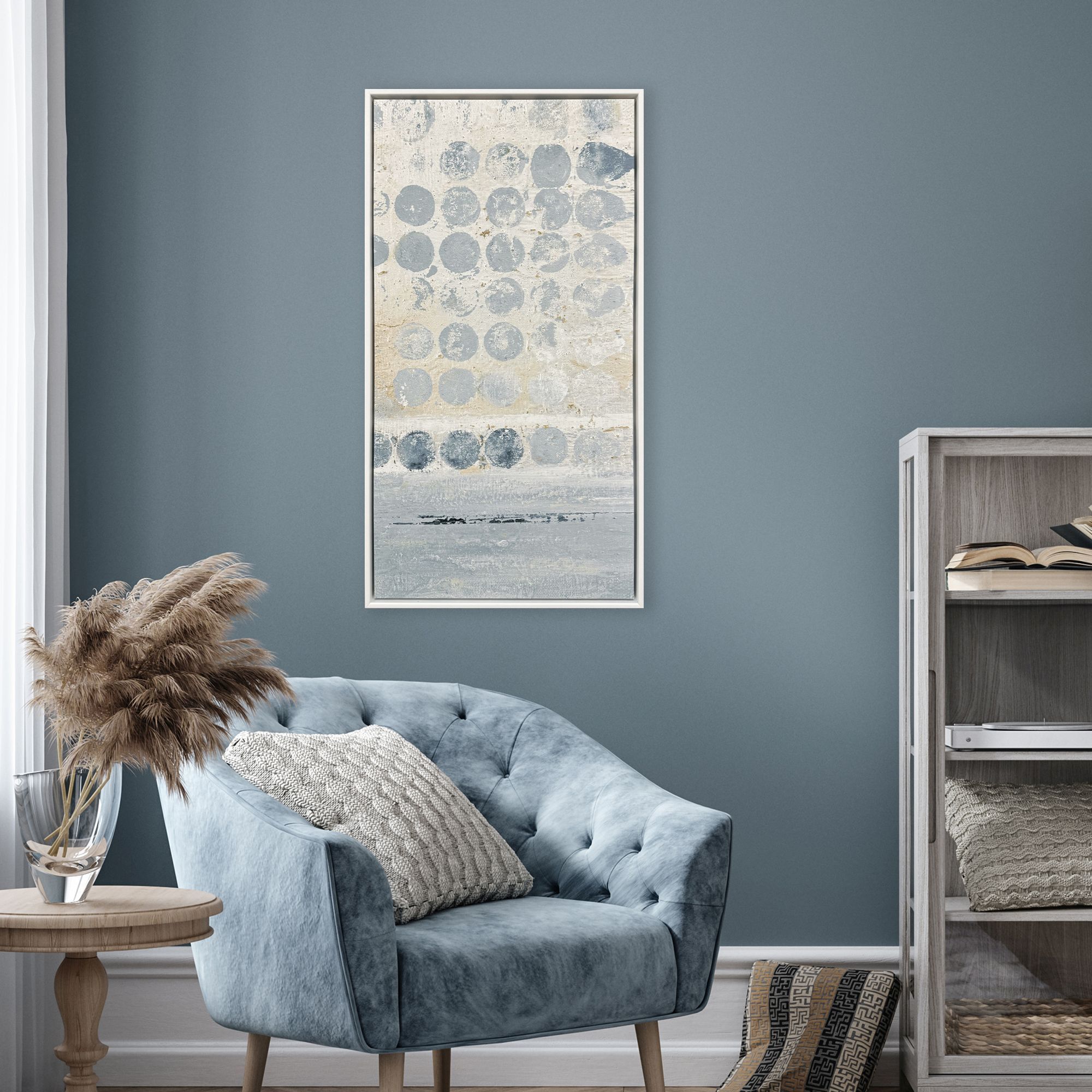 Blue Dots Blue Canvas