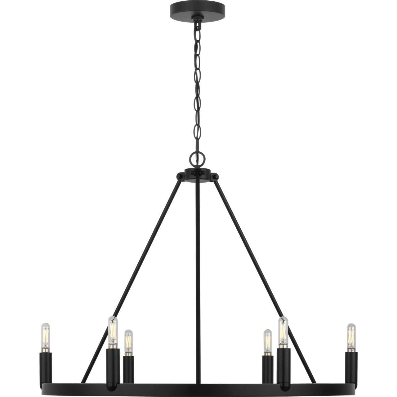 Mirla 6 Light 28 inch Midnight Black Chandelier Ceiling Light in Standard