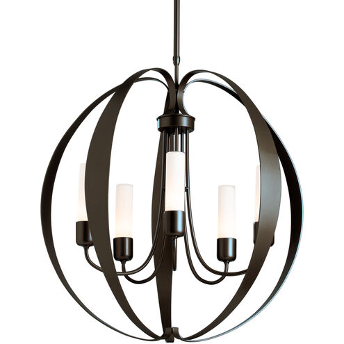 Pomme 5 Light 30.4 inch Oil Rubbed Bronze Outdoor Pendant in Opal