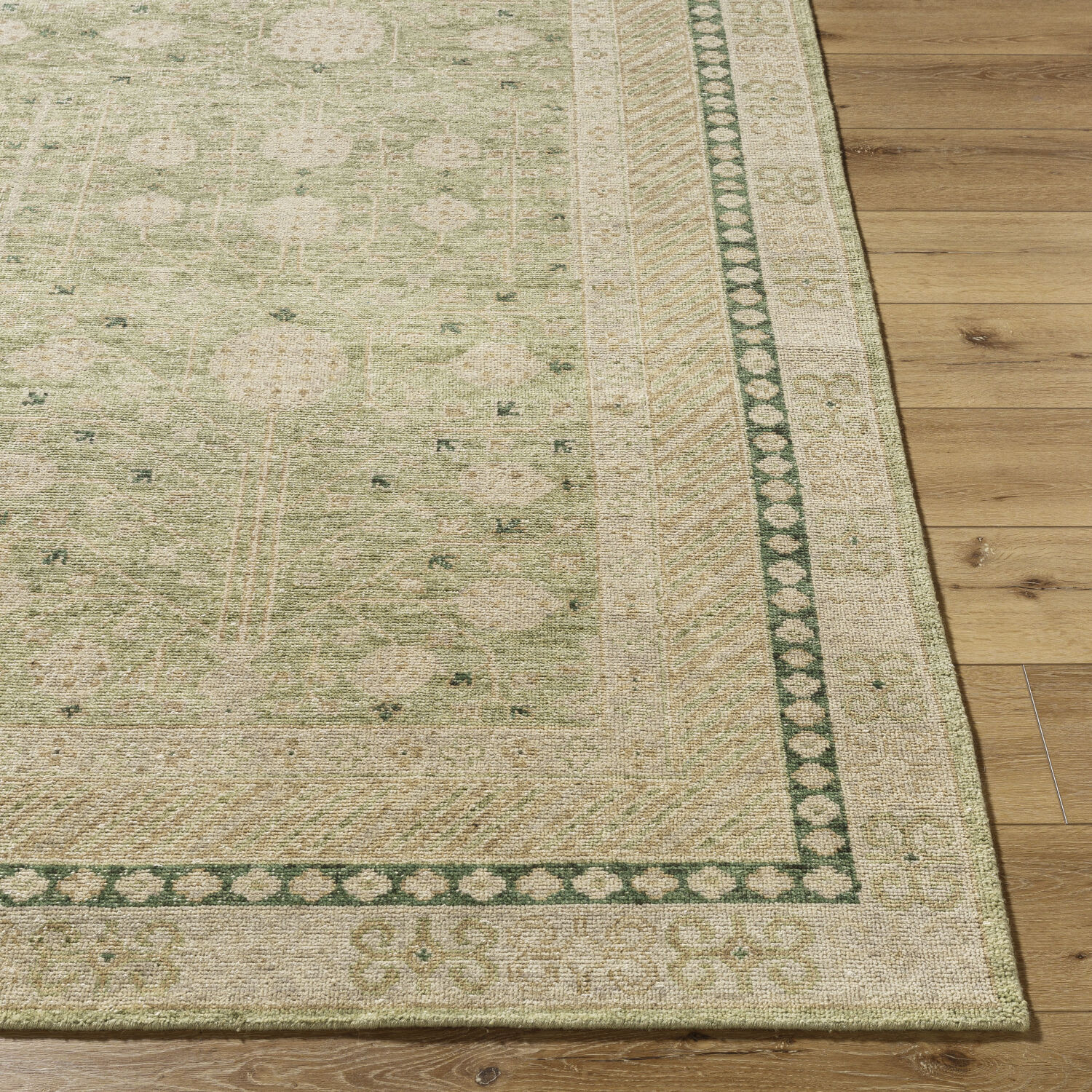 Marisa 120 X 96 inch Warm Grey / Ash / Sage Handmade Rug in 8 x 10