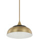 Max 1 Light 14.5 inch Brass and Onyx Pendant Ceiling Light