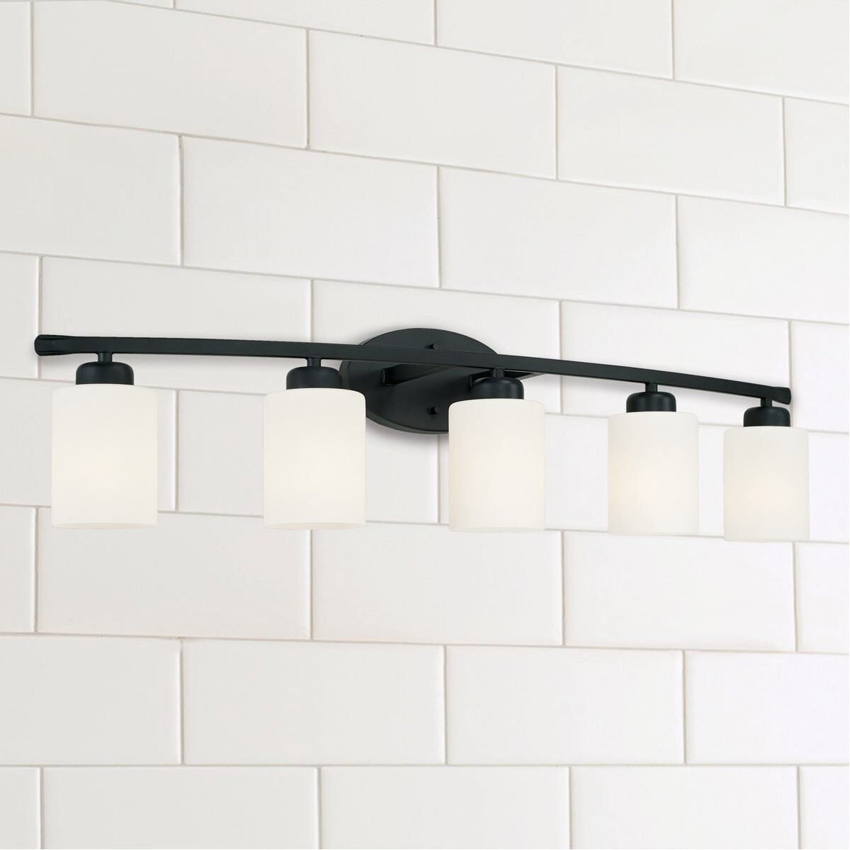 Dixon 5 Light 37 inch Matte Black Vanity Light Wall Light