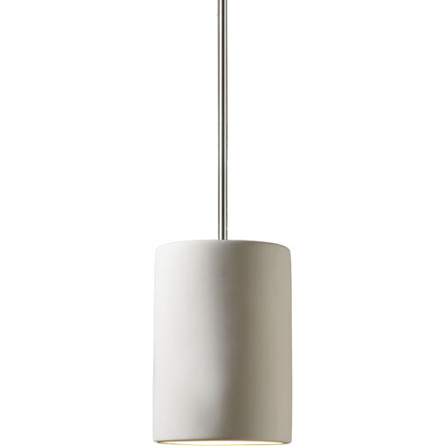 Radiance Collection LED 7 inch Gloss Black and Matte White with Polished Chrome Pendant Ceiling Light