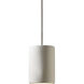 Radiance Collection LED 7 inch Gloss Black and Matte White with Polished Chrome Pendant Ceiling Light