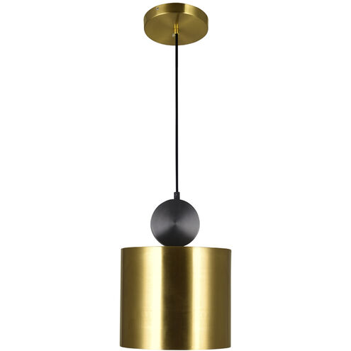 Saleen LED 9 inch Brass and Black Mini Pendant Ceiling Light