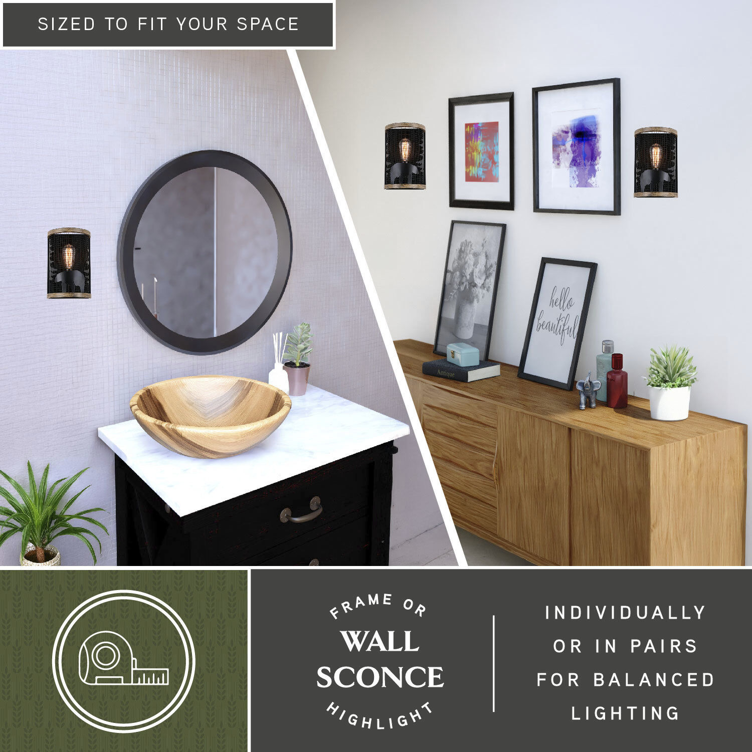 Kodiak LED 8 inch Black and Burnished Teak Wall Light