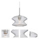 Zen 1 Light Satin Nickel Pendant Ceiling Light in Clear Bubble Glass