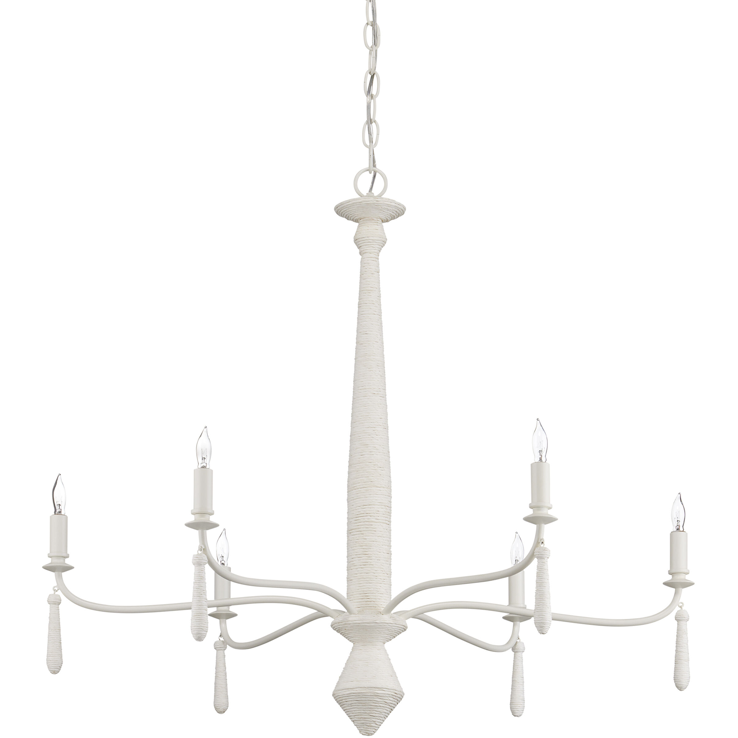 Donnybrook 6 Light 32.5 inch Snow White/White Chandelier Ceiling Light