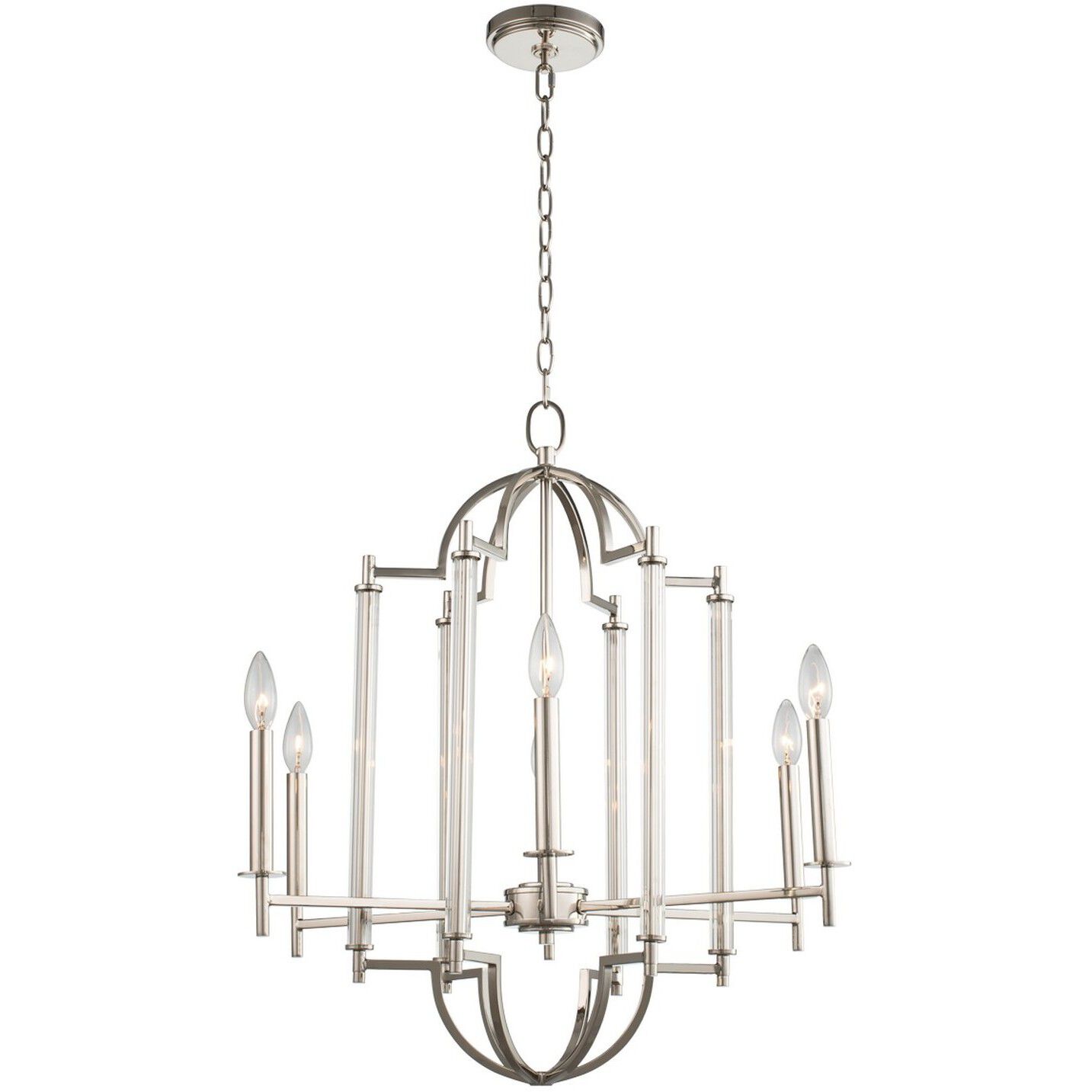Provence 6 Light 25 inch Polished Nickel Chandelier Ceiling Light