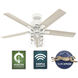 Techne 52 inch Matte White with Light Oak/Fresh White Blades Ceiling Fan
