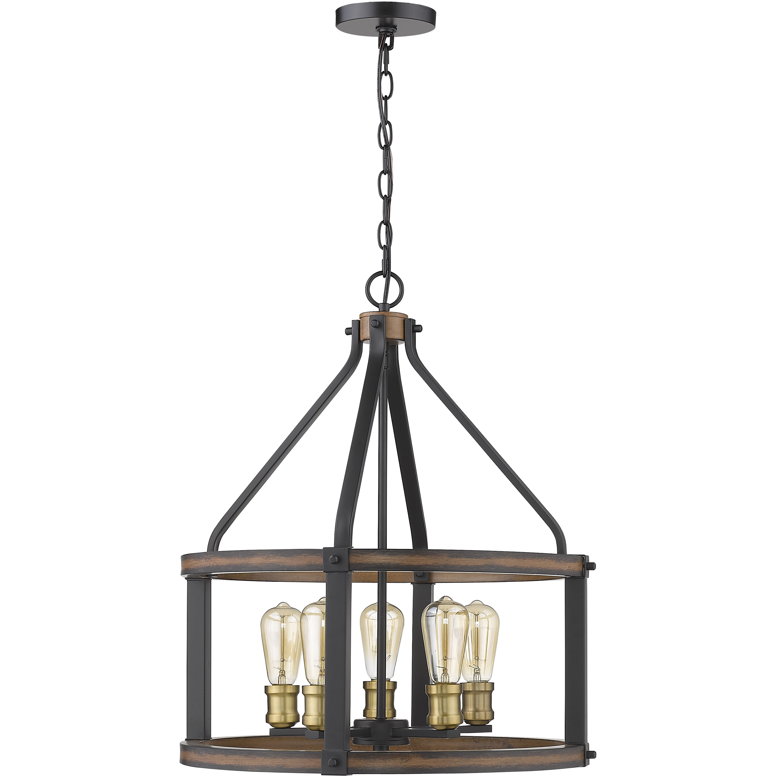 Kirkland 5 Light 20 inch Rustic Mahogany Chandelier Ceiling Light